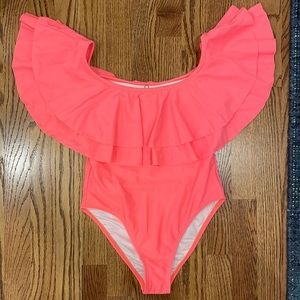 Coral one piece swimsuit